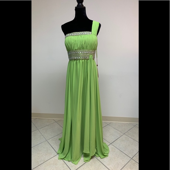 May Queen Dresses Size 22 Lime Green One Shoulder Prom